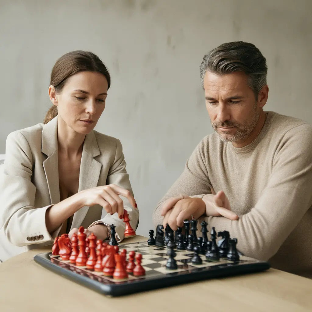 Échiquier en Bois Élégant | Jeu d'Échecs avec Pièces Sculptées pour Passionnés de Stratégie 2