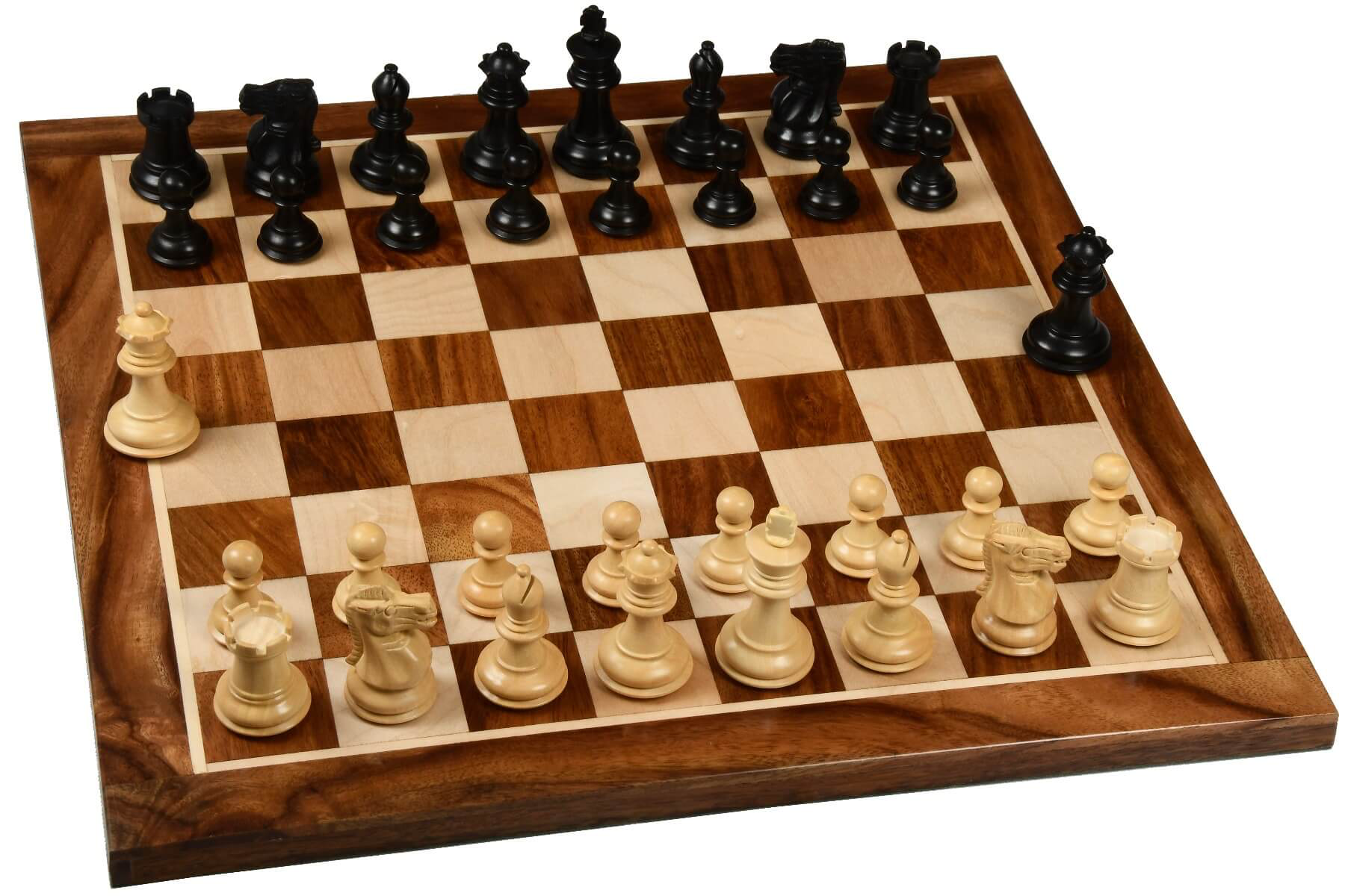 Jeu d'Échecs en Bois | Échiquier Élégant avec Finition Mate pour Collectionneurs