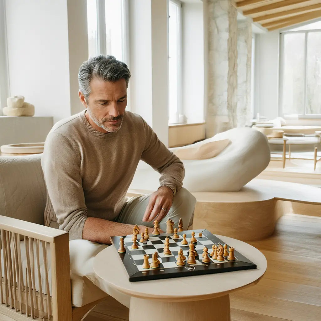 Echiquier en Bois | Jeu d'Echecs avec Pieces Sculptées en Ébène | Design Élégant pour Parties Stratégiques 6