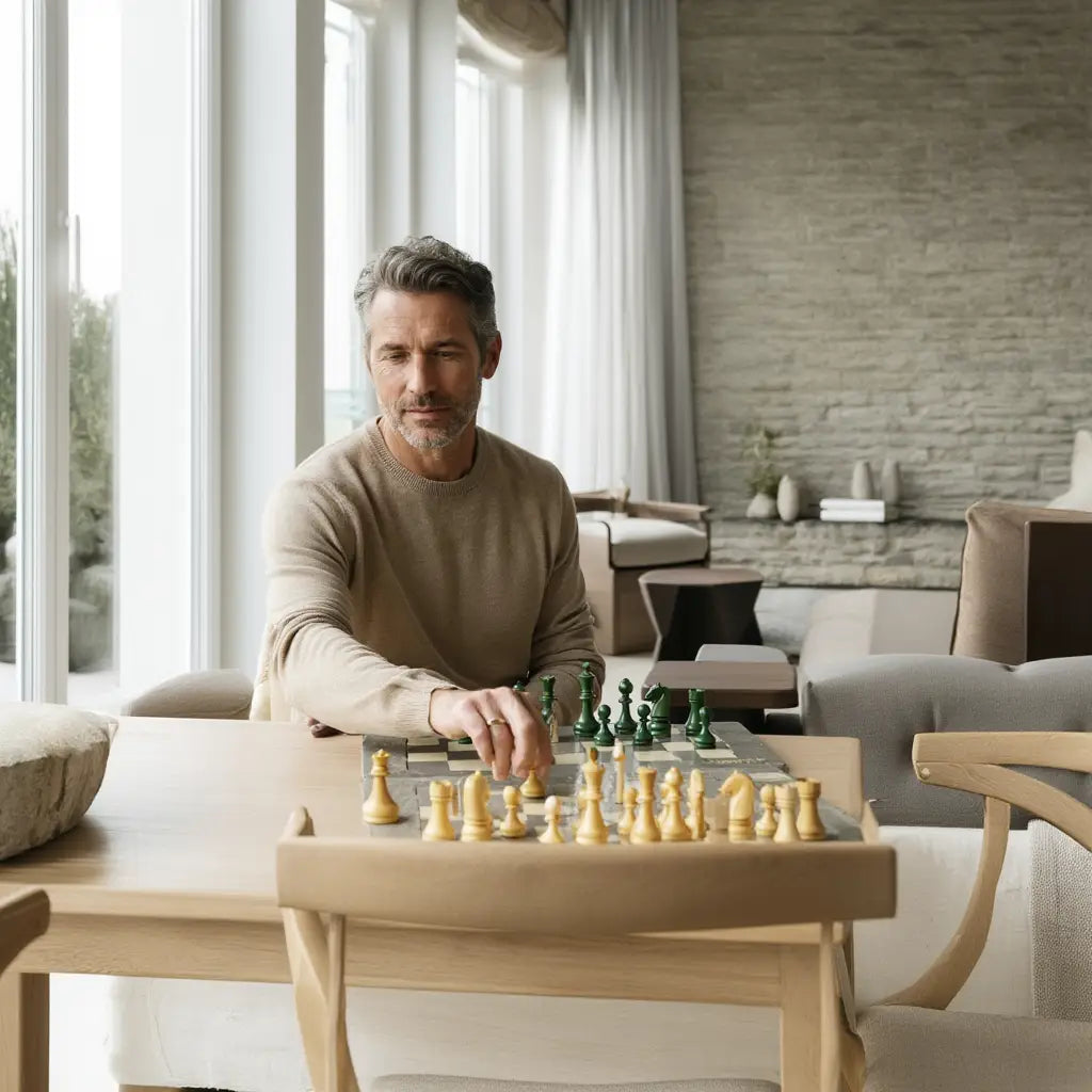 Echiquier en Bois de Frêne | Jeu d'Échecs avec Pièces Sculptées | Design Élégant pour Une Expérience de Jeu Unique 6