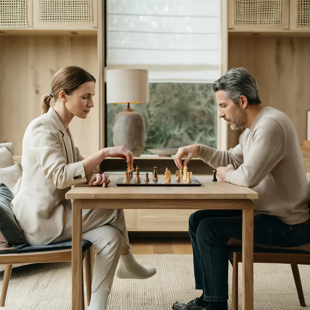 Ensemble d'Échecs en Bois Wengé et Sycomore avec Pièces en Buis – Jeu d'Échec Traditionnel 3