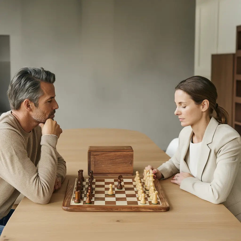Échiquier en Bois de Cerisier | Jeu d'Échecs avec Pièces Sculptées | Élégance et Durabilité 2