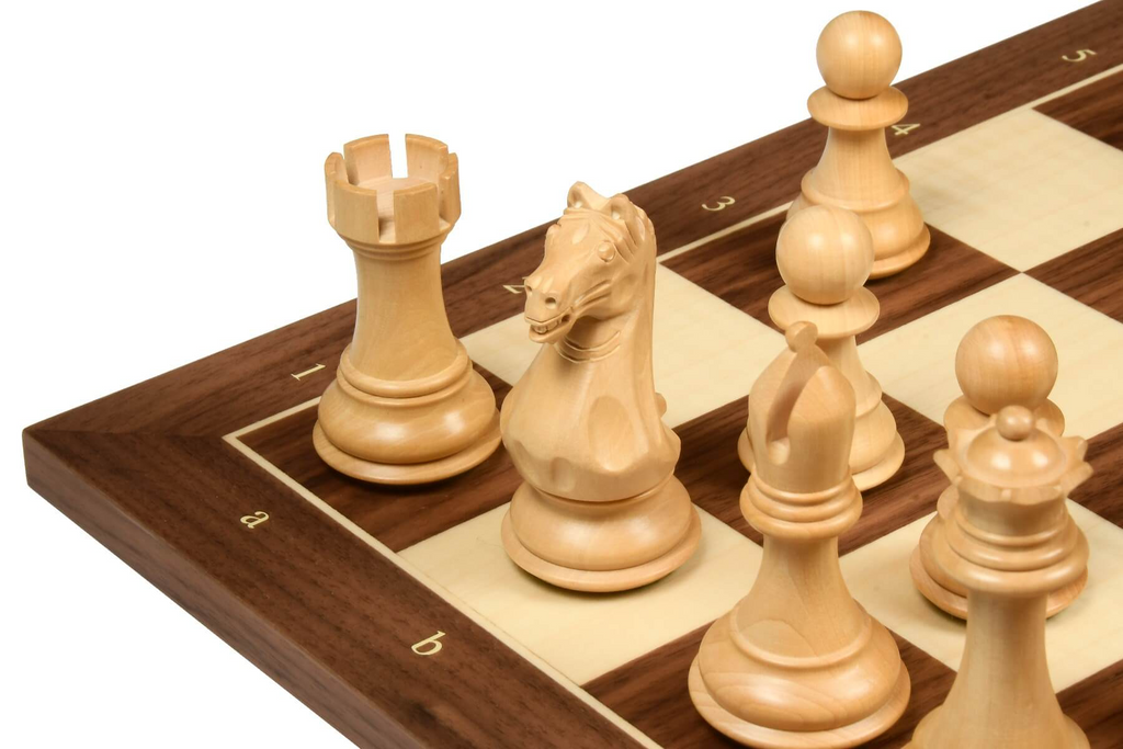 Échiquier en Bois | Jeu d'Échecs avec Pièces Sculptées en Ébène et Buis