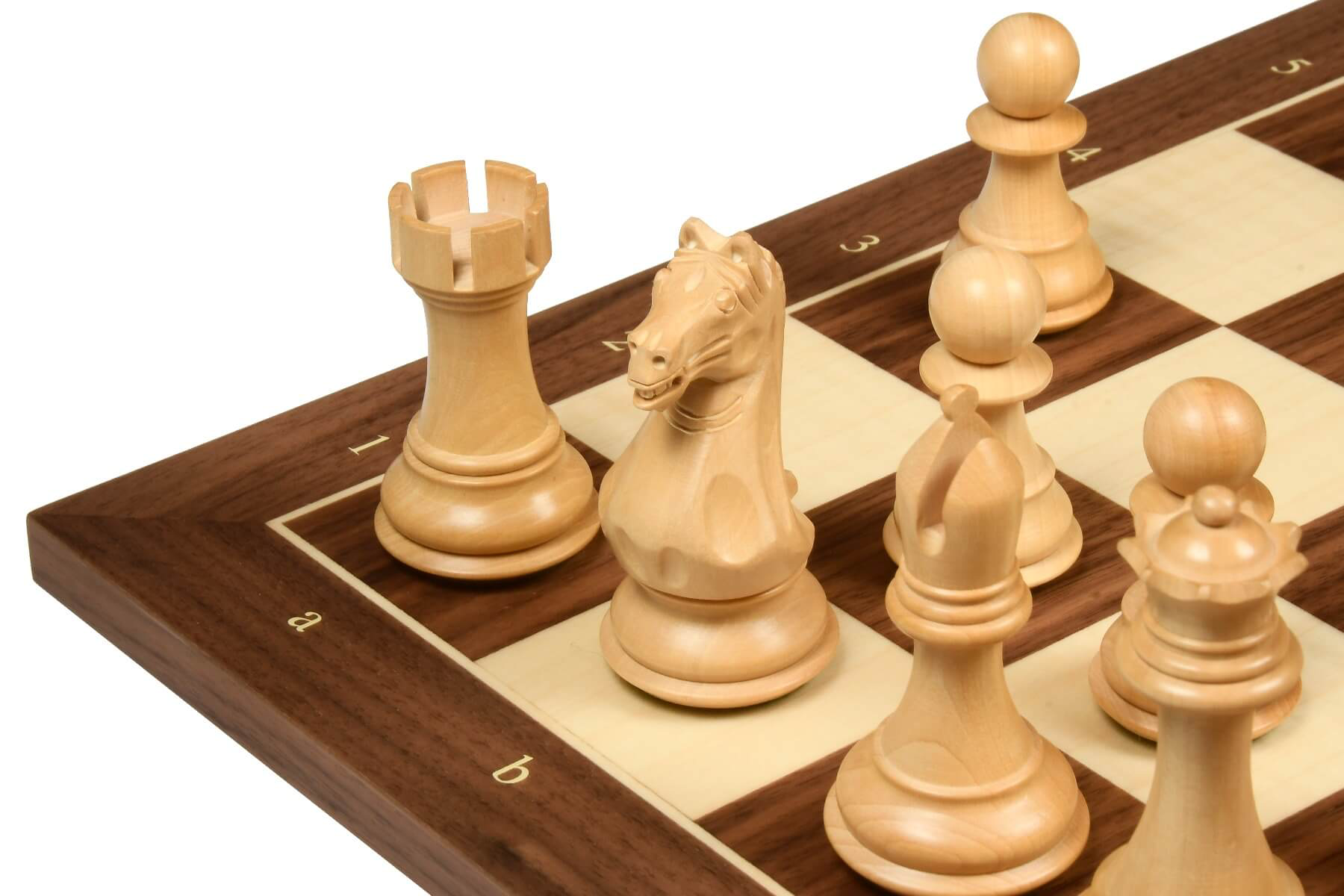 Échiquier en Bois | Jeu d'Échecs avec Pièces Sculptées en Ébène et Buis
