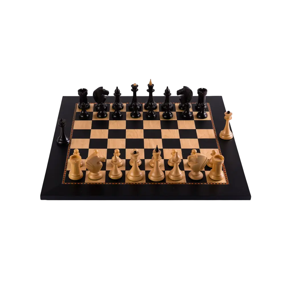 Echiquier en Bois Royal | Jeu d'Échecs Sculpté à la Main avec Finition Mate | Élégance Artisanale pour Passionnés 1