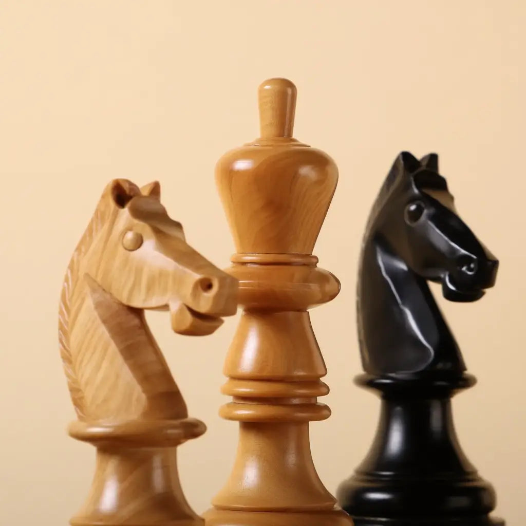 Echiquier en Bois | Jeu d'Echecs avec Pieces Sculptées en Ébène | Design Élégant pour Parties Stratégiques 4