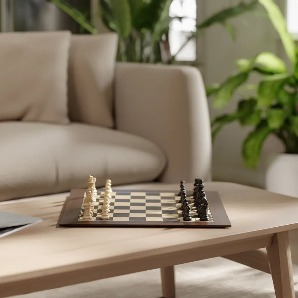 Ensemble d'Échecs en Bois Wengé et Sycomore avec Pièces en Buis – Jeu d'Échec Traditionnel 6