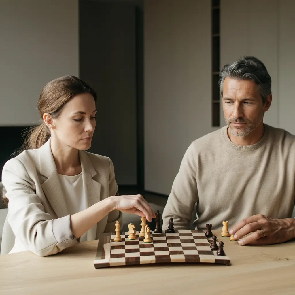 Échiquier en Bois de Sheesham | Surface de Jeu Enroulable Pratique pour Passionnés d'Échecs 2
