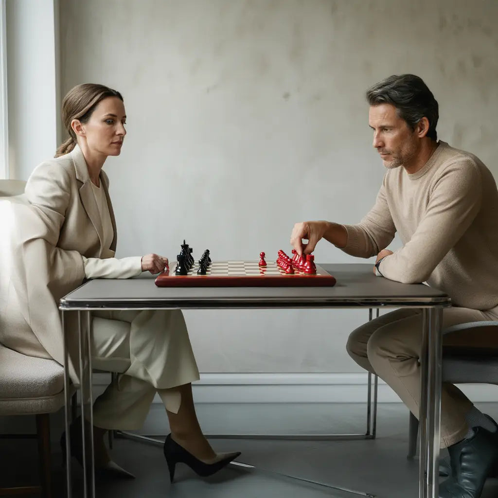 Jeu d'Échec en Bois Africain avec Pièces Sculptées | Élégant Espace de Jeu et Décoration 5