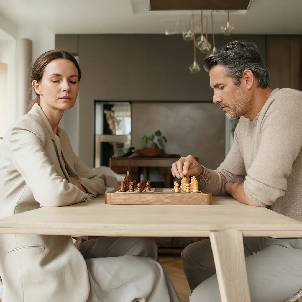 Jeu d'Échecs en Bois Magnétique Pliant avec Artisanat Élégant pour Parties Inoubliables 5
