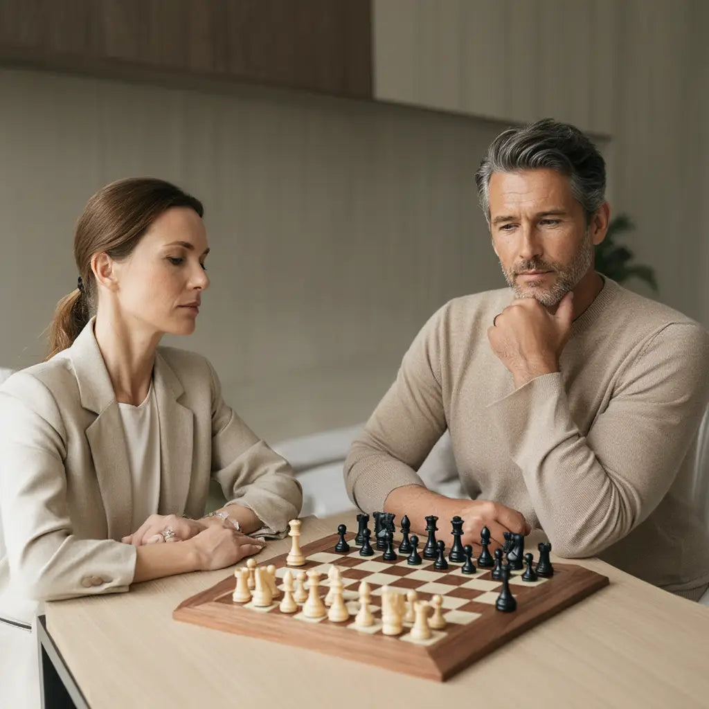 Echiquier en Bois de Buis et Ébène | Jeu d'Échec Élégant avec Plateau Inclus pour Passionnés de Stratégie 2