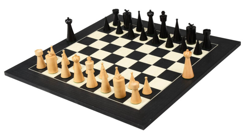 Ensemble d'Échecs en Ébène et Buis avec Finition Mate | Plateau Spacieux pour Parties Stratégiques