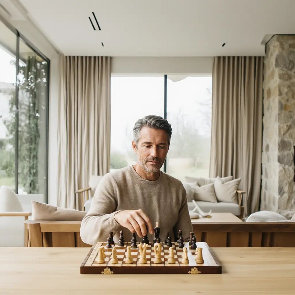 Échiquier en Bois de Charme | Jeu d'Échecs Élégant avec Finition Mate | Parfait pour Passionnés 6