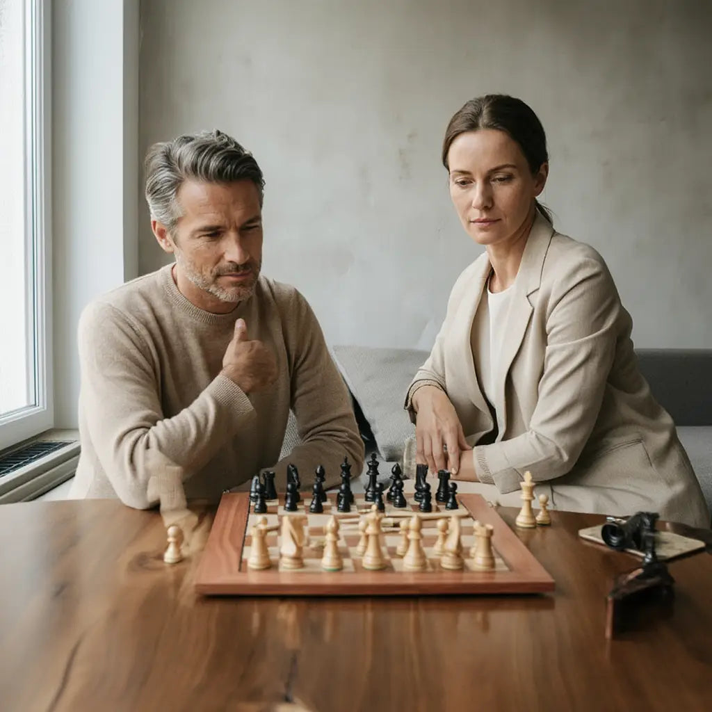 Echiquier en Bois de Buis et Ébène | Jeu d'Échec Élégant avec Plateau Inclus pour Passionnés de Stratégie 5