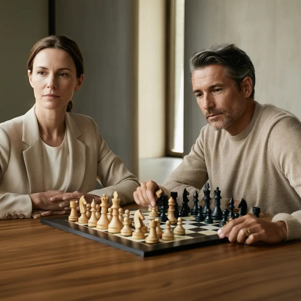 Echiquier en Bois | Jeu d'Echecs avec Pieces Sculptées en Ébène | Design Élégant pour Parties Stratégiques 5