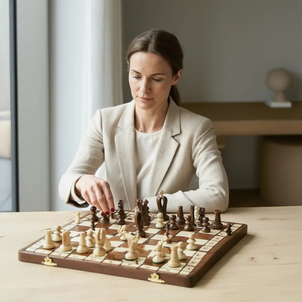 Échiquier en Bois de Charme | Jeu d'Échecs Élégant avec Finition Mate | Parfait pour Passionnés 3