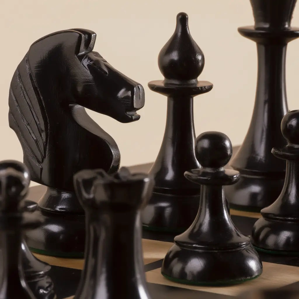 Echiquier en Bois Royal | Jeu d'Échecs Sculpté à la Main avec Finition Mate | Élégance Artisanale pour Passionnés 4