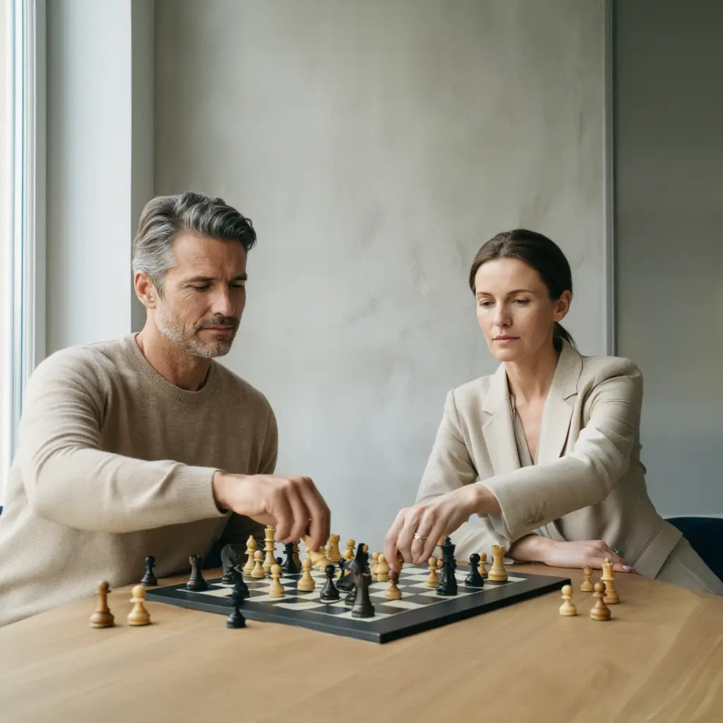 Echiquier en Bois | Jeu d'Echecs avec Pieces Sculptées en Ébène | Design Élégant pour Parties Stratégiques 2