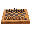 Plateau d'Échecs en Bois d'Olivier | Design Élégant et Pliable | Compact pour Voyage et Décoration 1