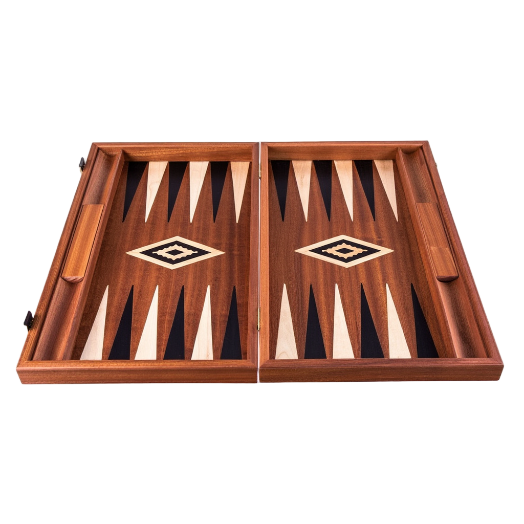Plateau de Backgammon en Acajou avec Marqueterie Élégante | Pratique et Chic pour Soirées Conviviales 1
