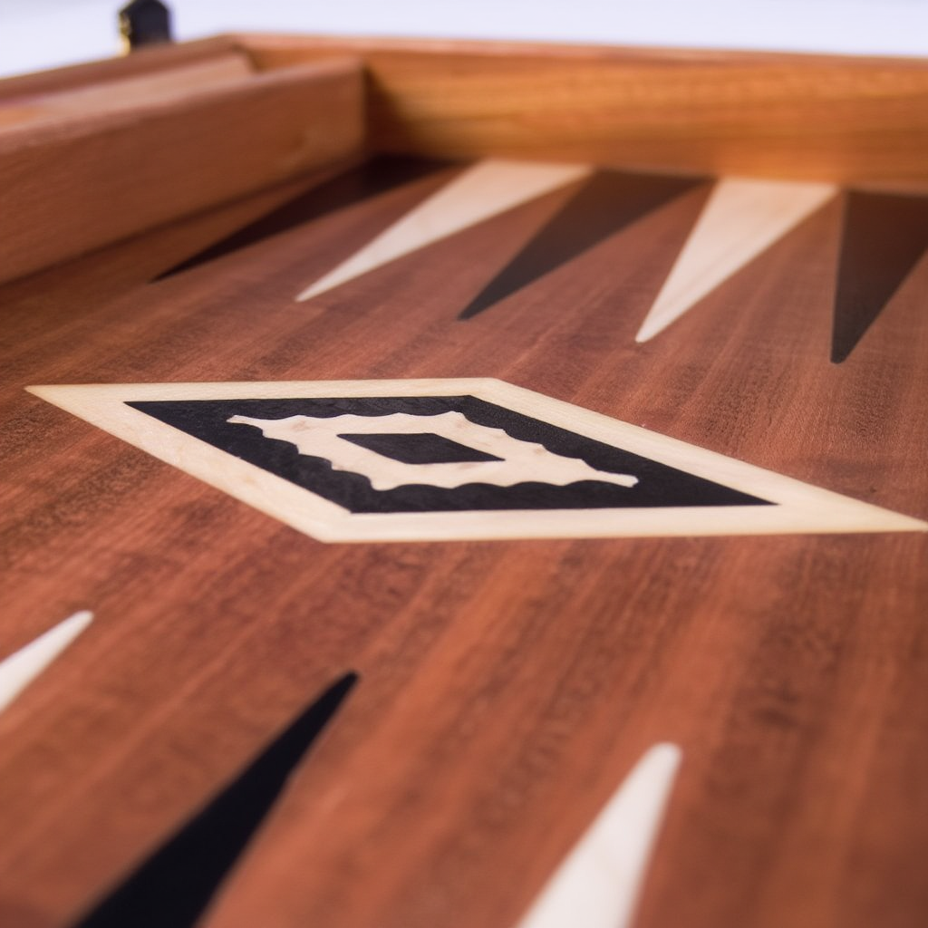 Plateau de Backgammon en Acajou avec Marqueterie Élégante | Pratique et Chic pour Soirées Conviviales 3