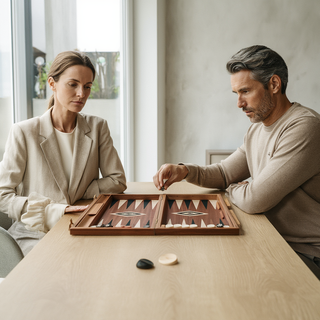 Plateau de Backgammon en Acajou avec Marqueterie Élégante | Pratique et Chic pour Soirées Conviviales 6