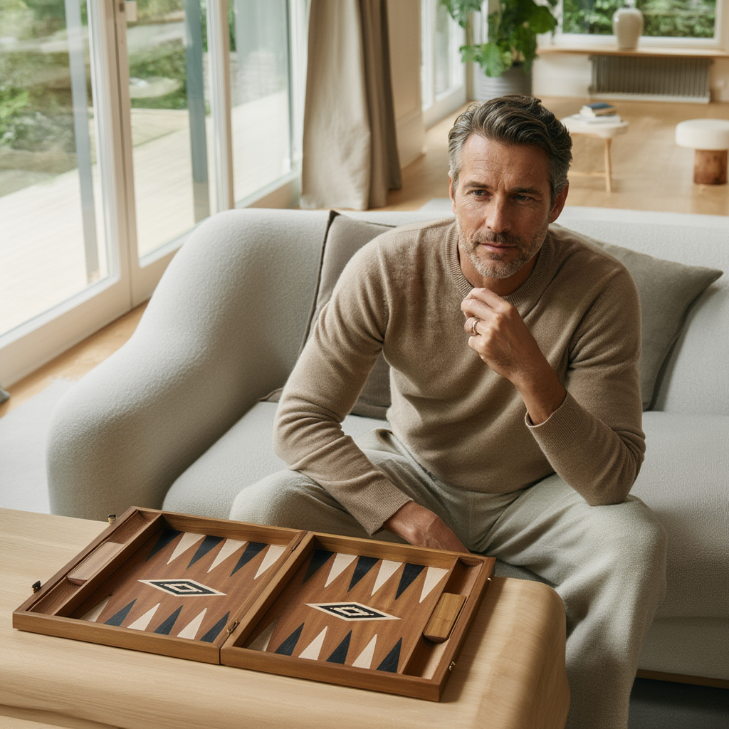 Plateau de Backgammon en Acajou avec Marqueterie Élégante | Pratique et Chic pour Soirées Conviviales 7