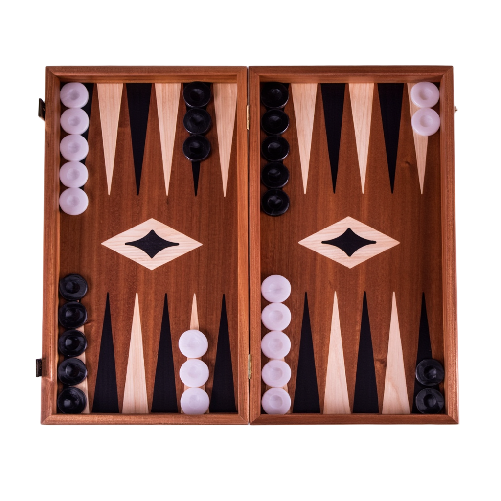 Jeu de Société Backgammon en Acajou avec Marqueterie Élégante | Artisanat pour Moments de Loisirs 1