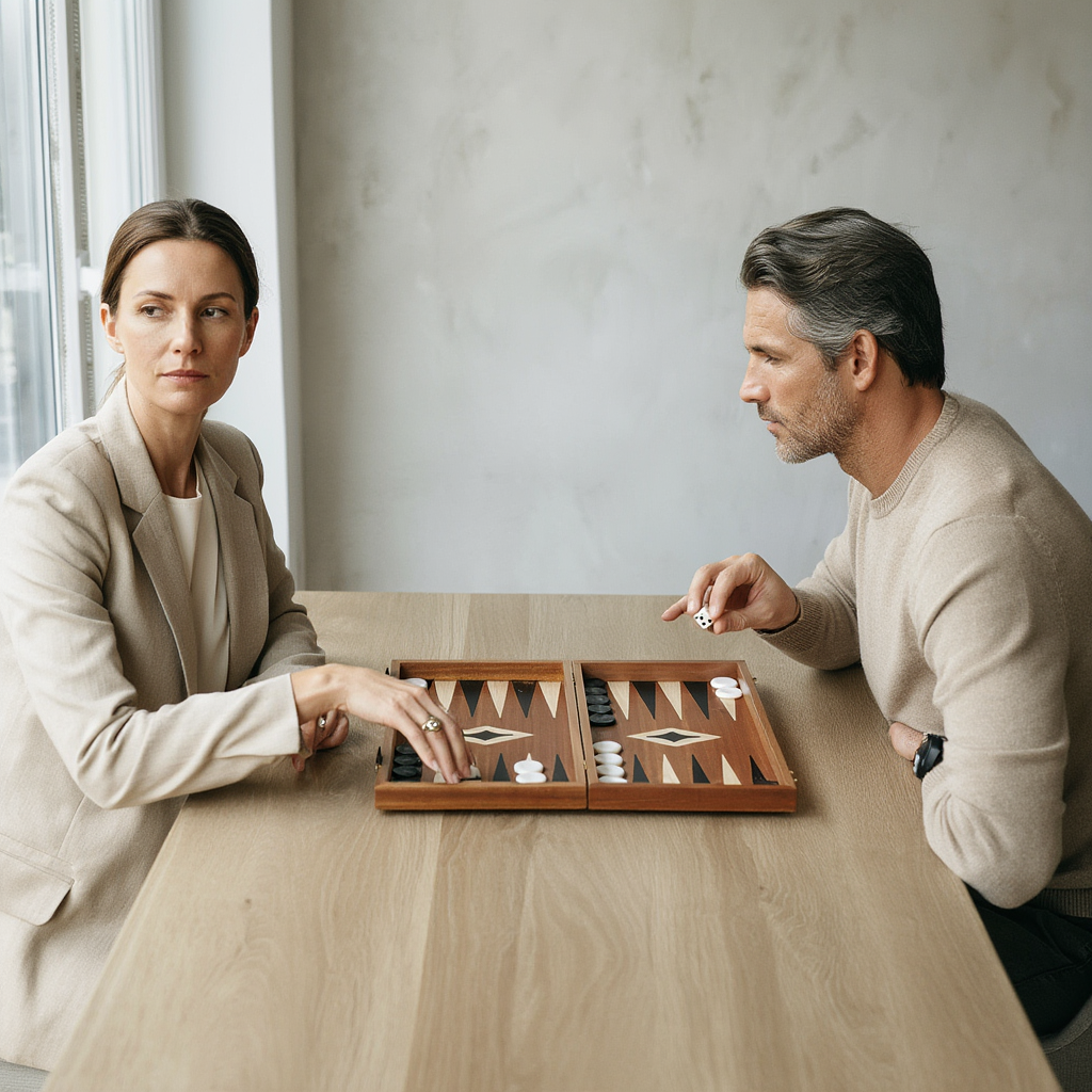 Jeu de Société Backgammon en Acajou avec Marqueterie Élégante | Artisanat pour Moments de Loisirs 4