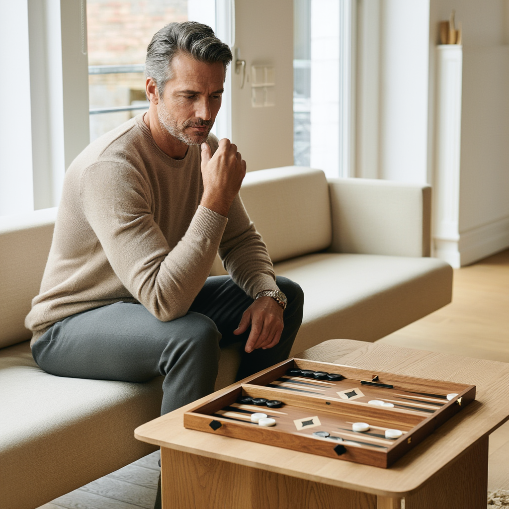 Jeu de Société Backgammon en Acajou avec Marqueterie Élégante | Artisanat pour Moments de Loisirs 3