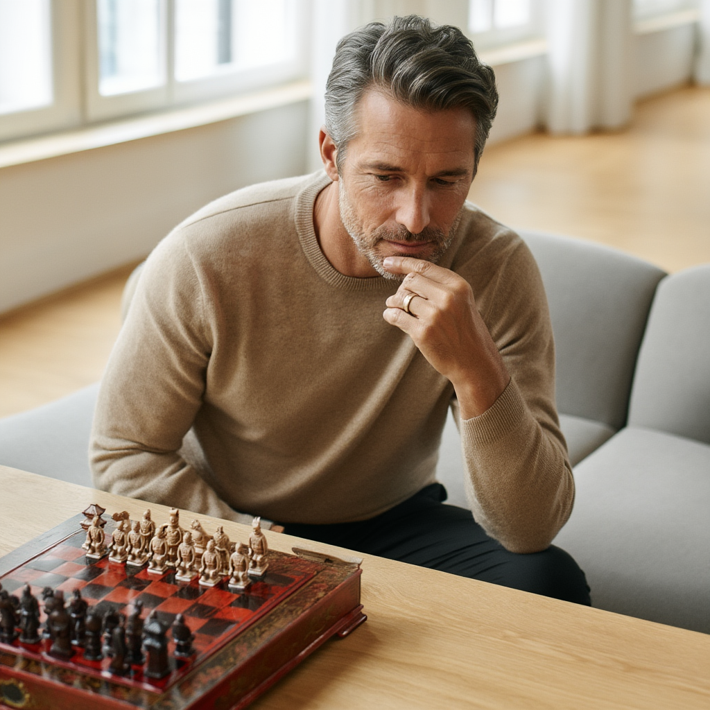 Échiquier Design en Bois avec Pièces Sculptées | Traditionnel pour Passionnés d'Échecs 9