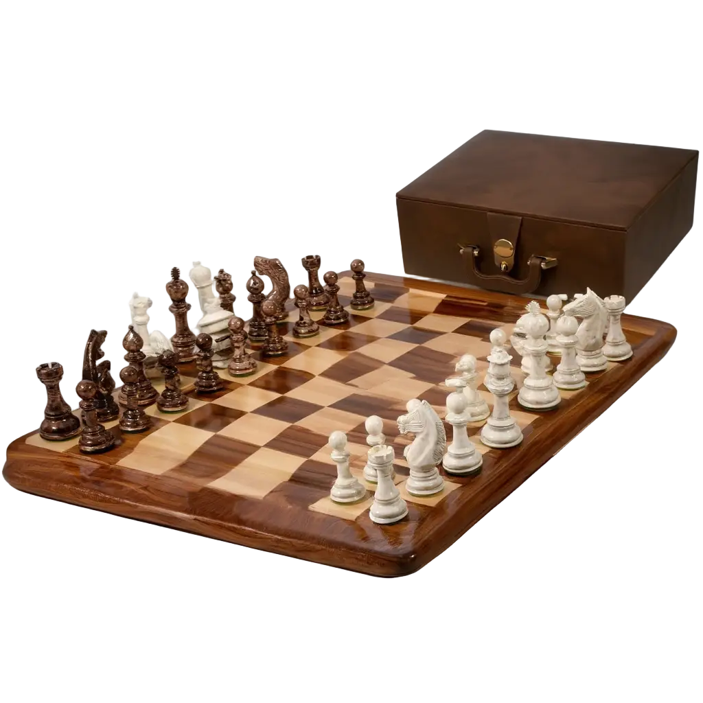 Coffret de Jeu d'Echecs en Marbre avec Pieces Peintes à la Main | Echiquier Élégant pour Parties Mémorables 1