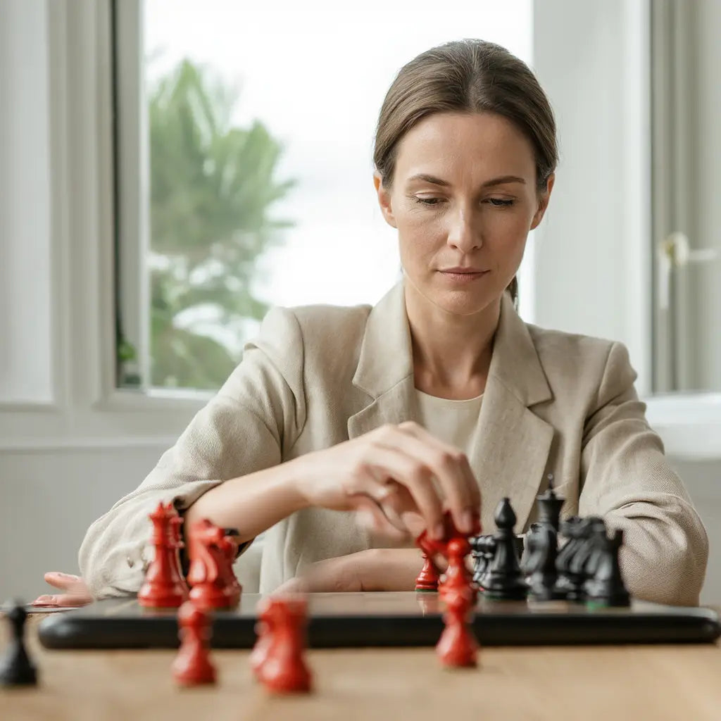 Échiquier de Luxe en Ébène et Buis avec Pièces Sculptées | Design Élégant pour Passionnés d'Échecs 5