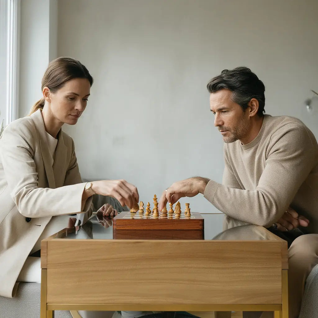 Coffret d'Échecs Pliant en Palissandre et Érable avec Magnétisme – 30 cm x 30 cm 3