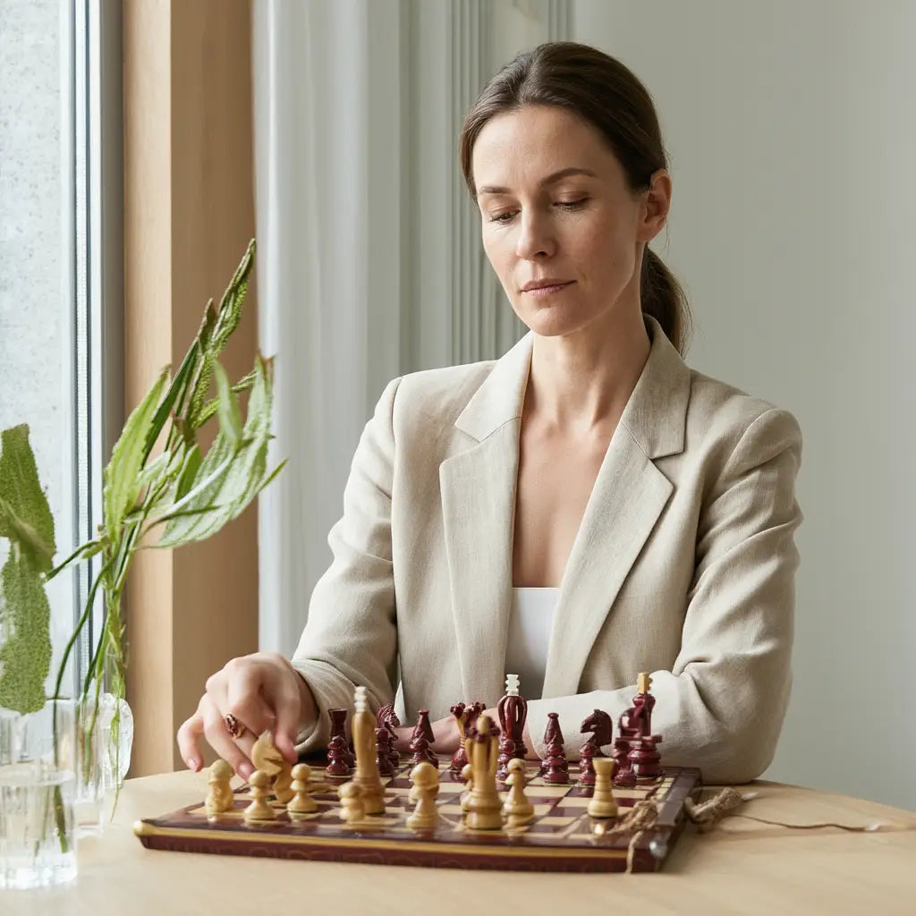 Jeu d'Échecs en Bois d'Acacia et Buis avec Finition Mate | Élégance et Durabilité pour Passionnés 3