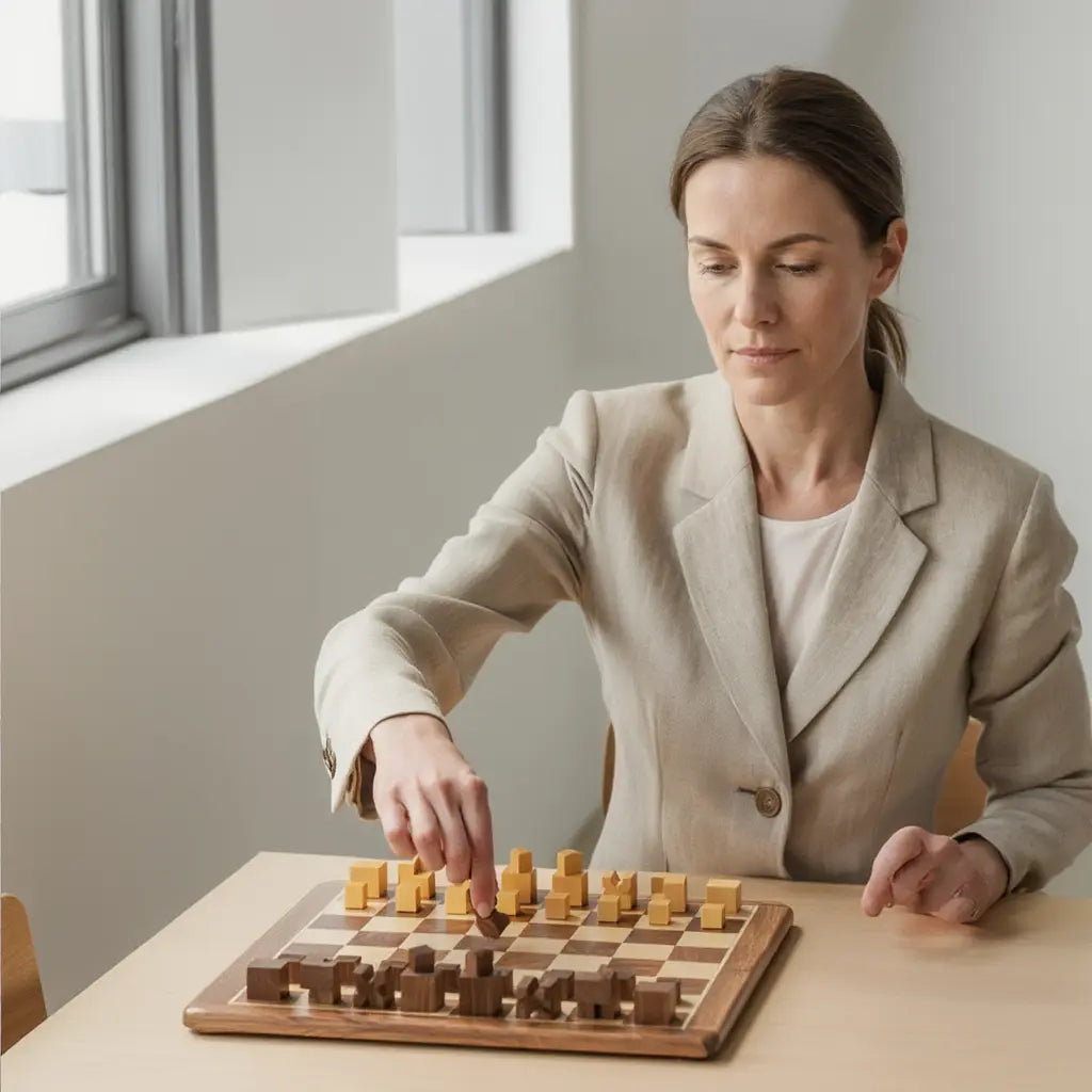 Échiquier Chic | Jeu d'Échecs en Bois avec Finition Mate | Élégance et Raffinement pour Passionnés 3