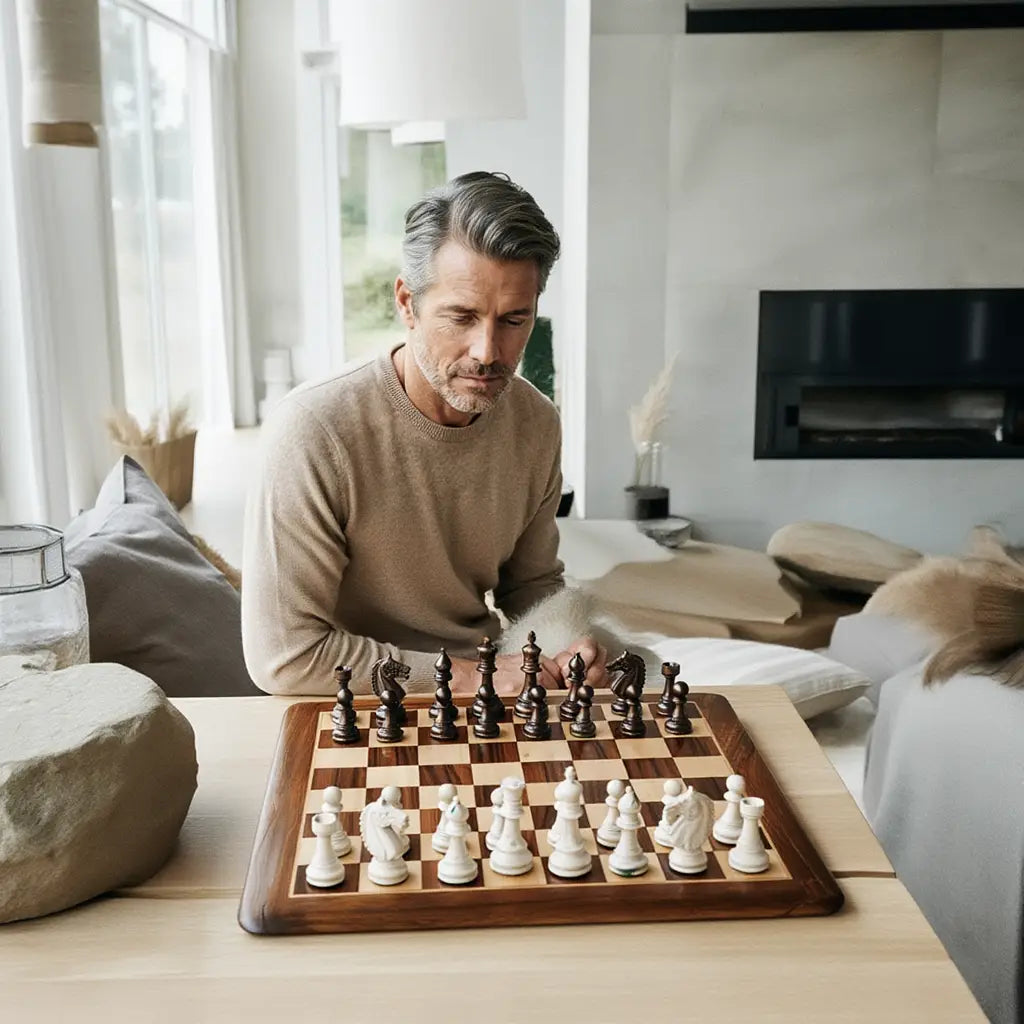 Coffret de Jeu d'Echecs en Marbre avec Pieces Peintes à la Main | Echiquier Élégant pour Parties Mémorables 3