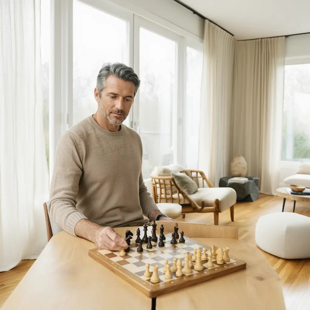 Jeu d'Échecs en Bois d'Acajou | Pièces Sculptées à la Main pour Passionnés 3