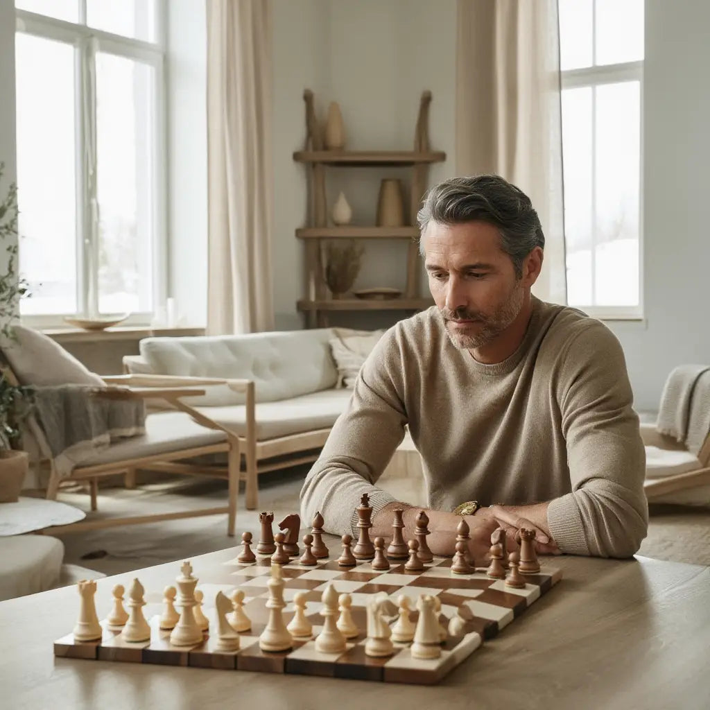Échiquier en Bois de Sheesham | Surface de Jeu Enroulable Pratique pour Passionnés d'Échecs 3