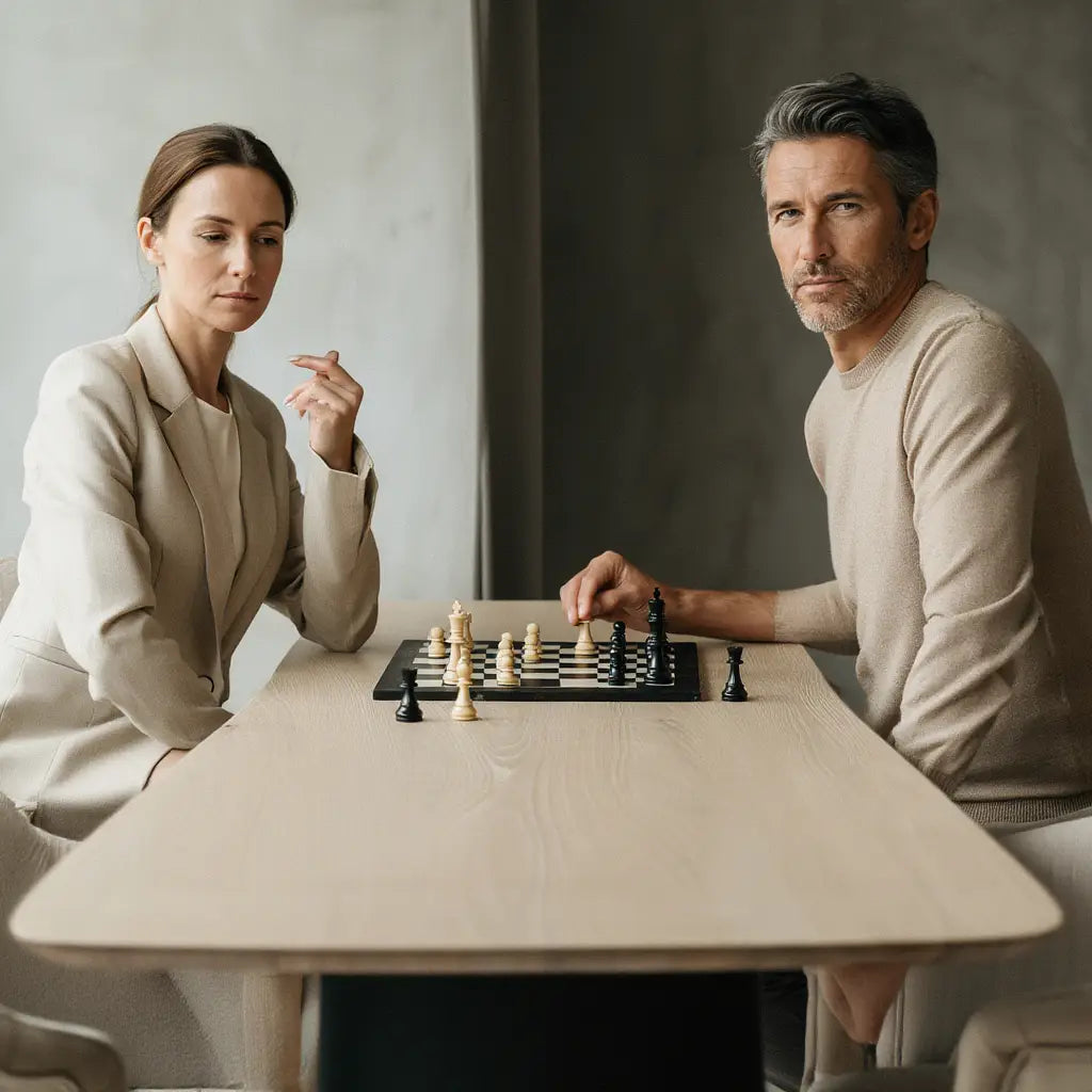 Échiquier en Bois avec Pièces Sculptées en Ébène et Buis | Design Élégant pour Passionnés 2