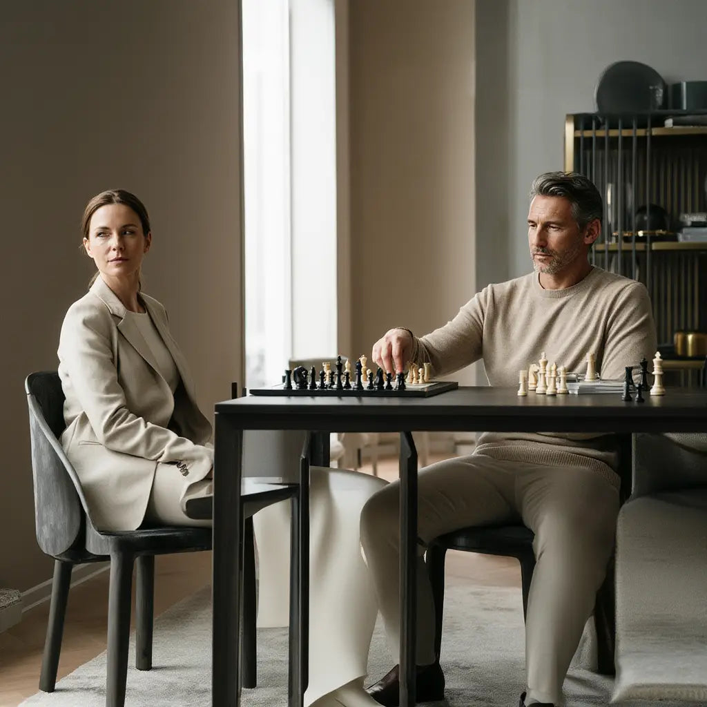 Échiquier en Bois avec Pièces Sculptées en Ébène et Buis | Design Élégant pour Passionnés 5