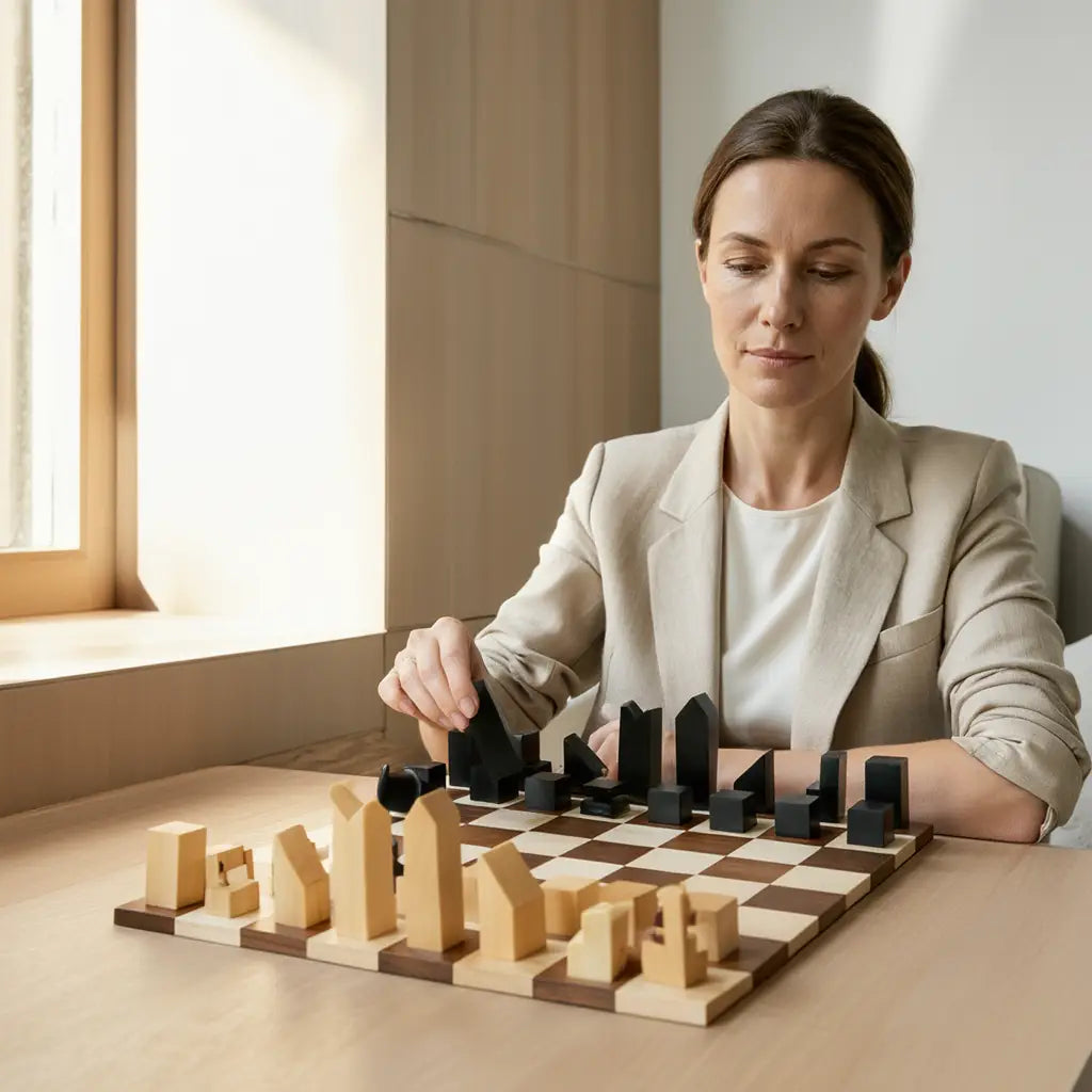 Jeu d'Échecs en Bois | Échiquier avec Pièces Sculptées et Finition Mate | Élégant pour Passionnés 4