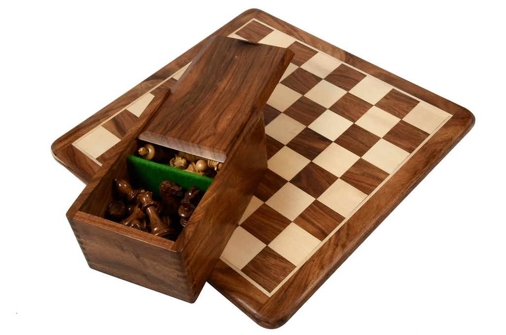Échiquier en Bois de Cerisier | Jeu d'Échecs avec Pièces Sculptées | Élégance et Durabilité