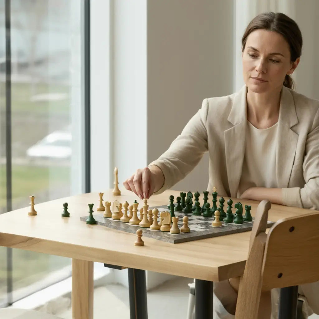 Echiquier en Bois de Frêne | Jeu d'Échecs avec Pièces Sculptées | Design Élégant pour Une Expérience de Jeu Unique 3