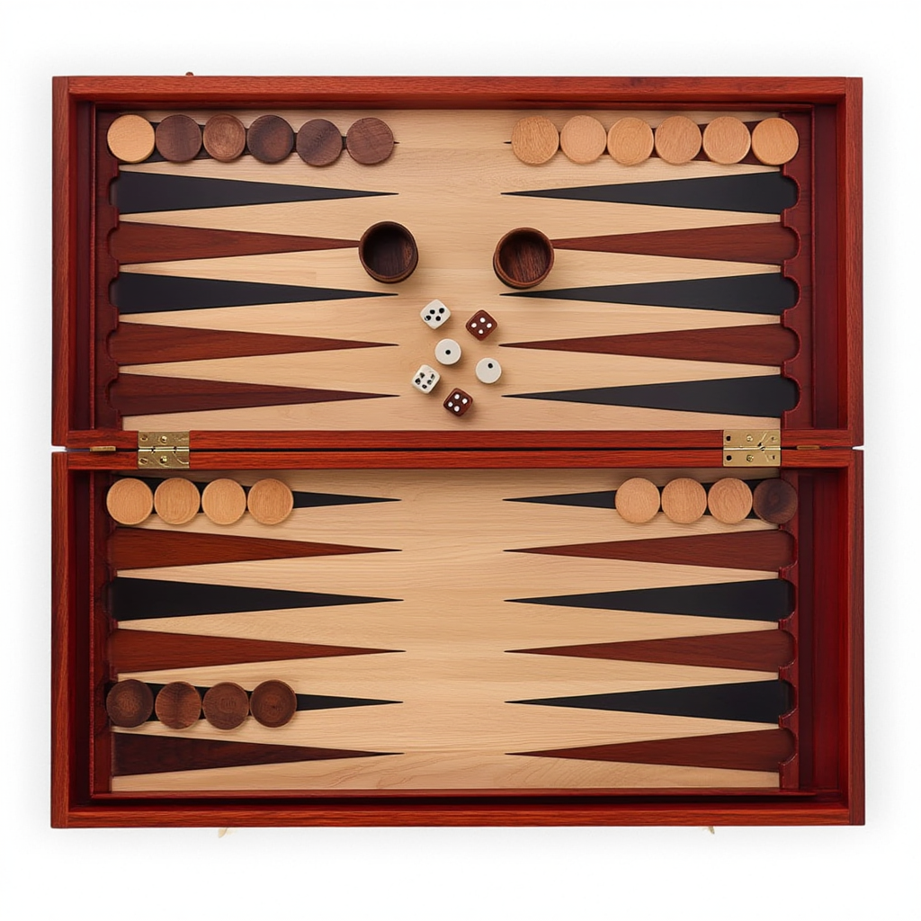 Ensemble de Backgammon en Bois | Jeu de Société Élégant avec Pièces Artisanales | Moments Inoubliables pour Amateurs de Jeux 5