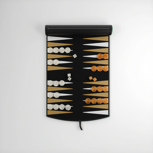 Jeu de Société Compact | Backgammon Élégant avec Rangement Intégré | Parfait pour Moments Conviviaux 2