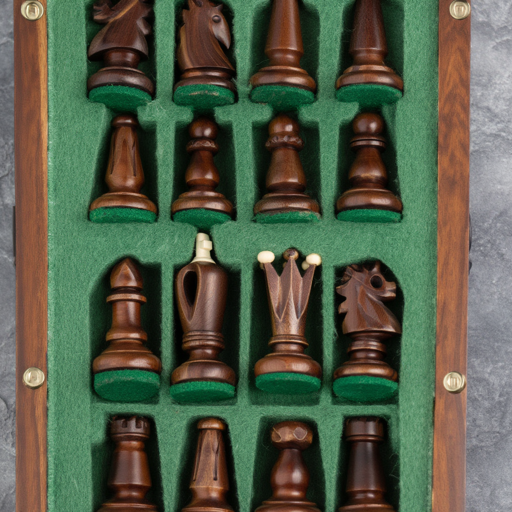 Échiquier en Bois de Charme | Jeu d'Échecs Élégant avec Finition Mate