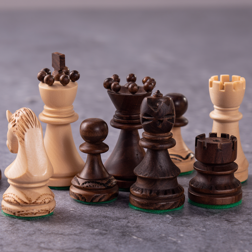 Échiquier en Sycomore avec Pièces Sculptées | Design Élégant pour Passionnés de Jeu