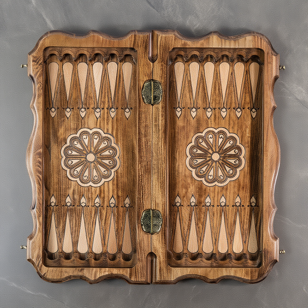 Échiquier en Bois avec Design Artistique pour Parties de Jeu Élégantes