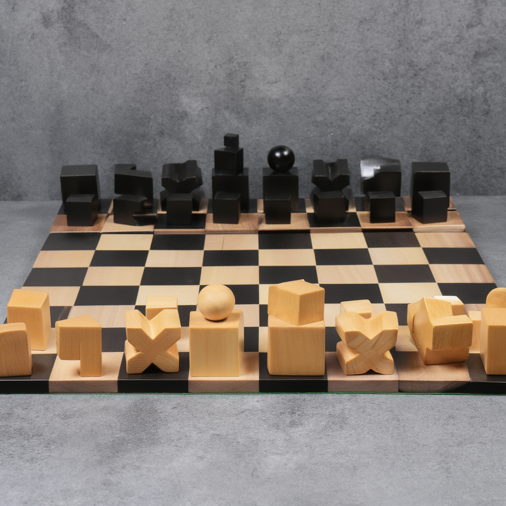 Jeu d'Échecs en Bois | Échiquier avec Pièces Sculptées et Finition Mate | Élégant pour Passionnés